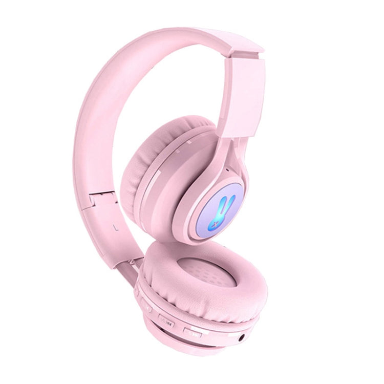 BT06C+ Children Head-mounted Cute Wireless Bluetooth Headset with Microphone & LED Light(Pink) - Apple Accessories by buy2fix | Online Shopping UK | buy2fix