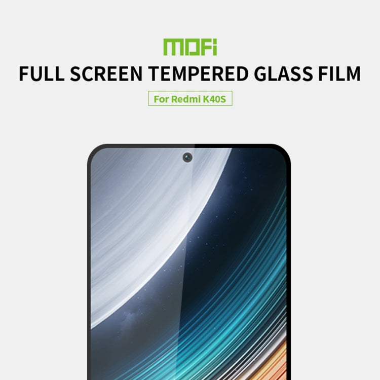 For Xiaomi Redmi K40S MOFI 9H 2.5D Full Screen Tempered Glass Film(Black) -  by MOFI | Online Shopping UK | buy2fix