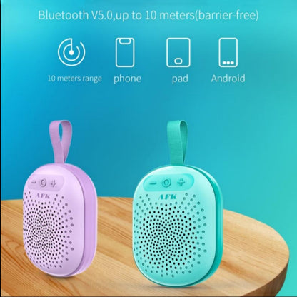 AEC BT513 RGB Light Waterproof Portable Bluetooth Speaker Support FM / TF Card(Sky Blue) - Mini Speaker by AEC | Online Shopping UK | buy2fix