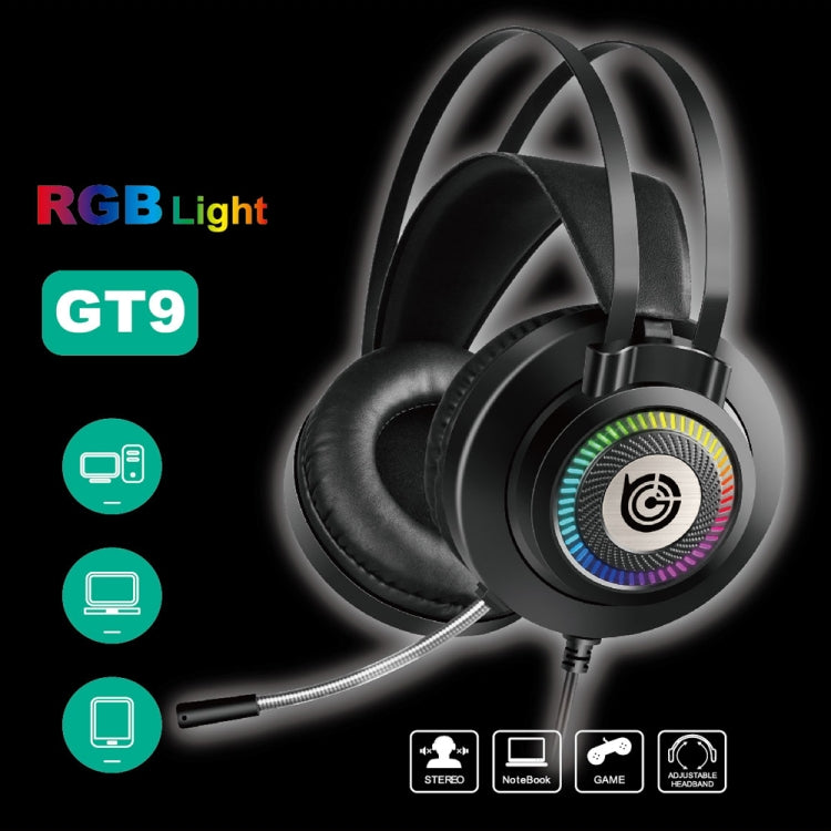 GT9 Professional LED Light Wired Gaming Headset with Mic for PC/PS4/PS5 - Multimedia Headset by buy2fix | Online Shopping UK | buy2fix