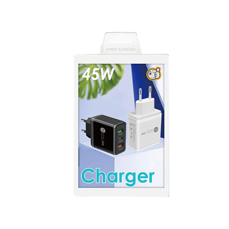 45W PD3.0 + 2 x QC3.0 USB Multi Port Quick Charger, EU Plug(White) - Apple Accessories by buy2fix | Online Shopping UK | buy2fix