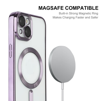 For iPhone 13 ENKAY Electroplated MagSafe Shockproof TPU Phone Case with Lens Film(Purple) - iPhone 13 Cases by ENKAY | Online Shopping UK | buy2fix