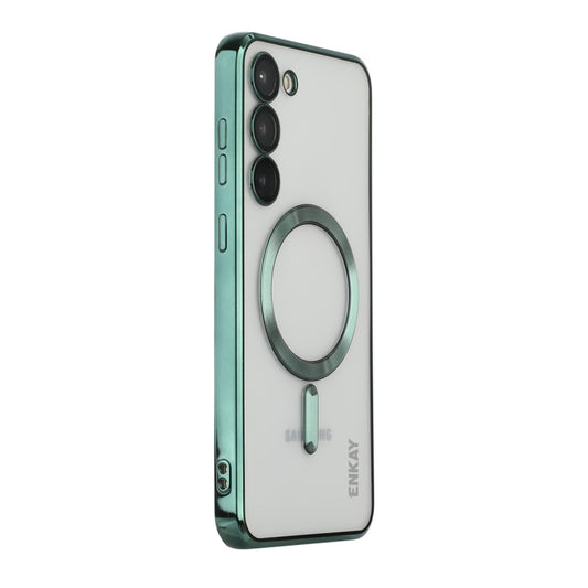 For Samsung Galaxy S23+ 5G ENKAY Electroplated MagSafe Shockproof TPU Phone Case with Lens Film(Green) - Galaxy S23+ 5G Cases by ENKAY | Online Shopping UK | buy2fix