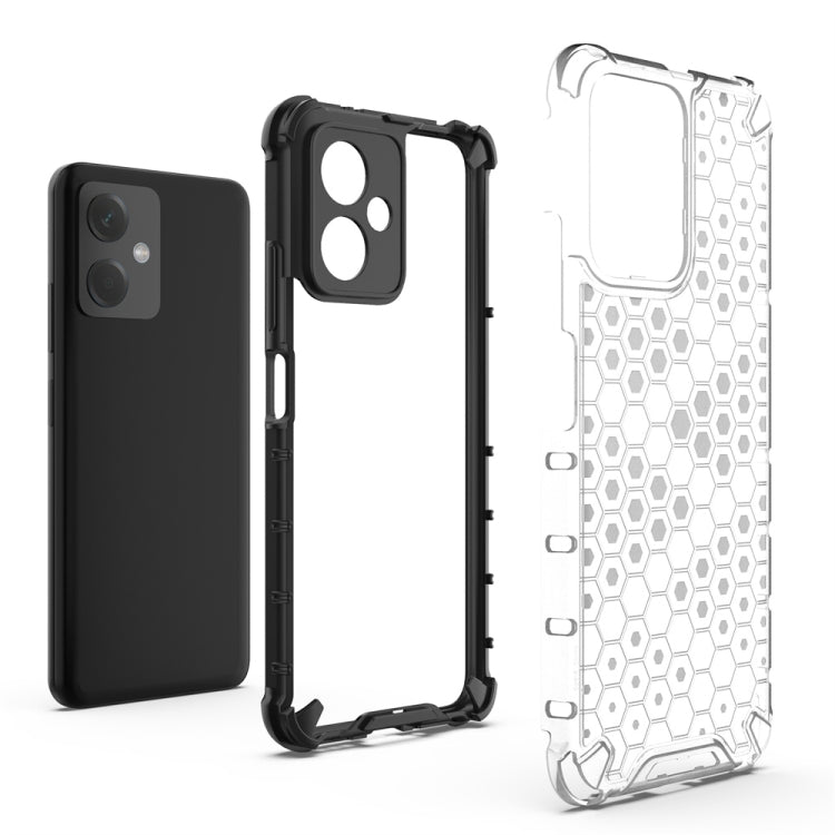 For Xiaomi Redmi Note 12 4G Shockproof Honeycomb Phone Case(White) - Xiaomi Cases by buy2fix | Online Shopping UK | buy2fix