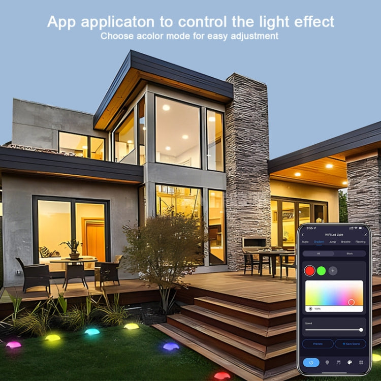 CP01 Outdoor WIFI Smart APP Control Garden Lamp Music Sync Outdoor Ground Lights(EU Plug) - Buried Lights by buy2fix | Online Shopping UK | buy2fix