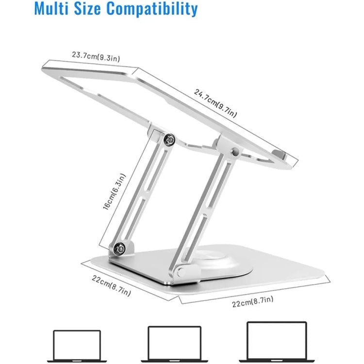 D147 Foldable 360 Degree Rotating Laptop Lifting Bracket Aluminum Alloy Notebook Desktop Stand(Gray) -  by buy2fix | Online Shopping UK | buy2fix