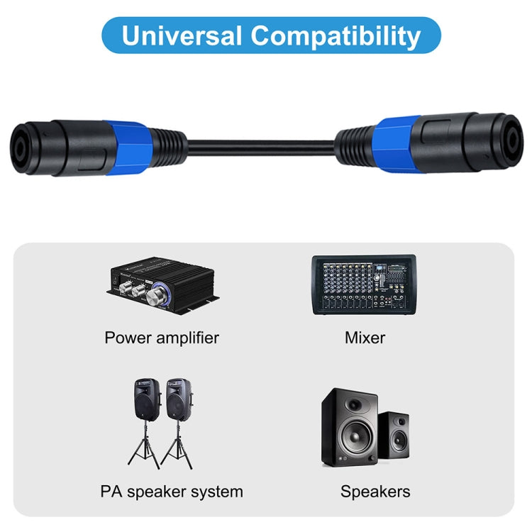 JUNSUNMAY Speakon Female to Speakon Female Audio Speaker Adapter Cable, Length: 50cm - Microphone Audio Cable & Connector by JUNSUNMAY | Online Shopping UK | buy2fix