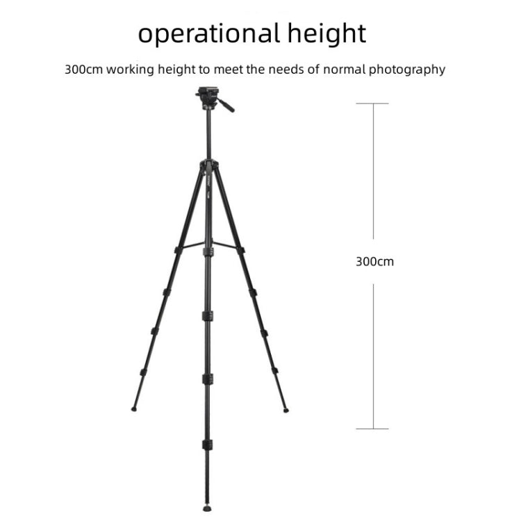 Yunteng VCT-3000 Professional Aluminum Tripod Camera Stand with Pan Head - Tripods by buy2fix | Online Shopping UK | buy2fix