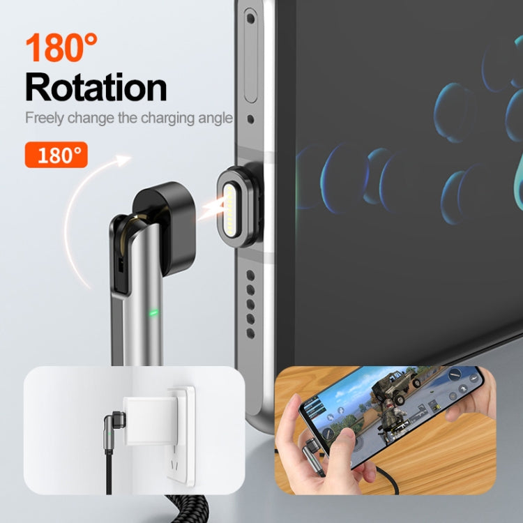 ENKAY 2 in 1 PD 100W / 27W 180 Degrees Rotation Magnetic Type-C / 8 Pin Fast Charging Data Cable with LED Light, Length:2m - Charging Cable & Head by ENKAY | Online Shopping UK | buy2fix