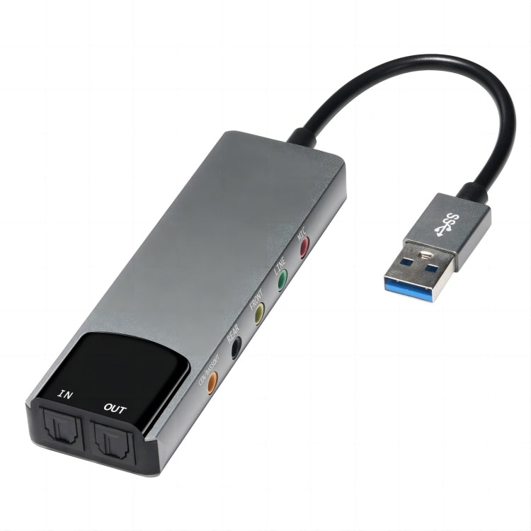 HY-601 6 in 1 USB Multi-Functional Sound Card USB + Audio 3.5 + 7.1CH / OPTICAL(Argent) - USB Sound by buy2fix | Online Shopping UK | buy2fix