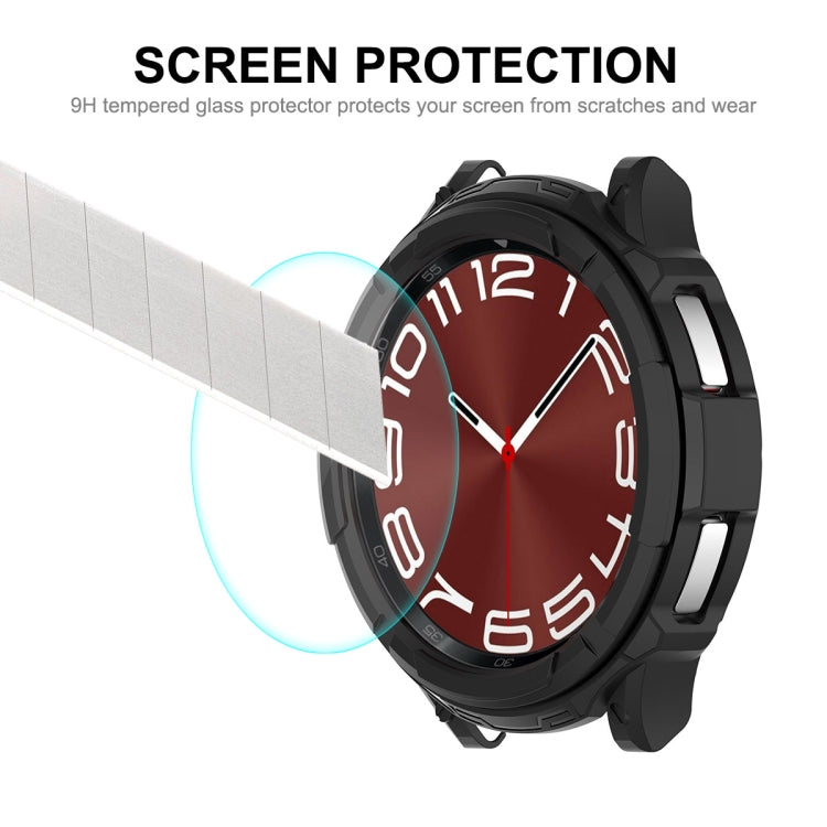 For Samsung Galaxy Watch6 Classic 43mm ENKAY Hat-Prince 2 in 1 TPU Armor Watch Case + 0.2mm 9H Tempered Glass Screen Protector(Red) - Watch Cases by ENKAY | Online Shopping UK | buy2fix