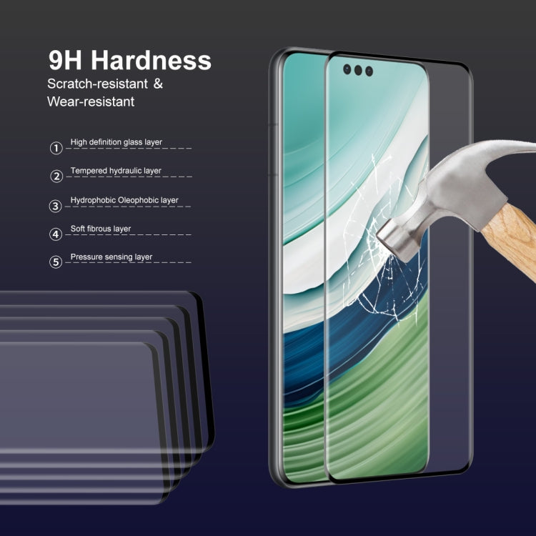 For Huawei Mate 60 Pro ENKAY Hat-Prince Heat Bending Full Side Glue Tempered Glass Film(Black) - Huawei Tempered Glass by ENKAY | Online Shopping UK | buy2fix