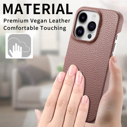 For iPhone 15 Pro Max Litchi Oil Edge Leather Back Phone Case(Jujube Apricot) - iPhone 15 Pro Max Cases by buy2fix | Online Shopping UK | buy2fix