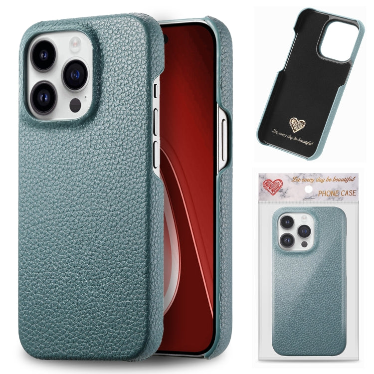 For iPhone 15 Pro Max Litchi Oil Edge Leather Back Phone Case(Light Blue) - iPhone 15 Pro Max Cases by buy2fix | Online Shopping UK | buy2fix