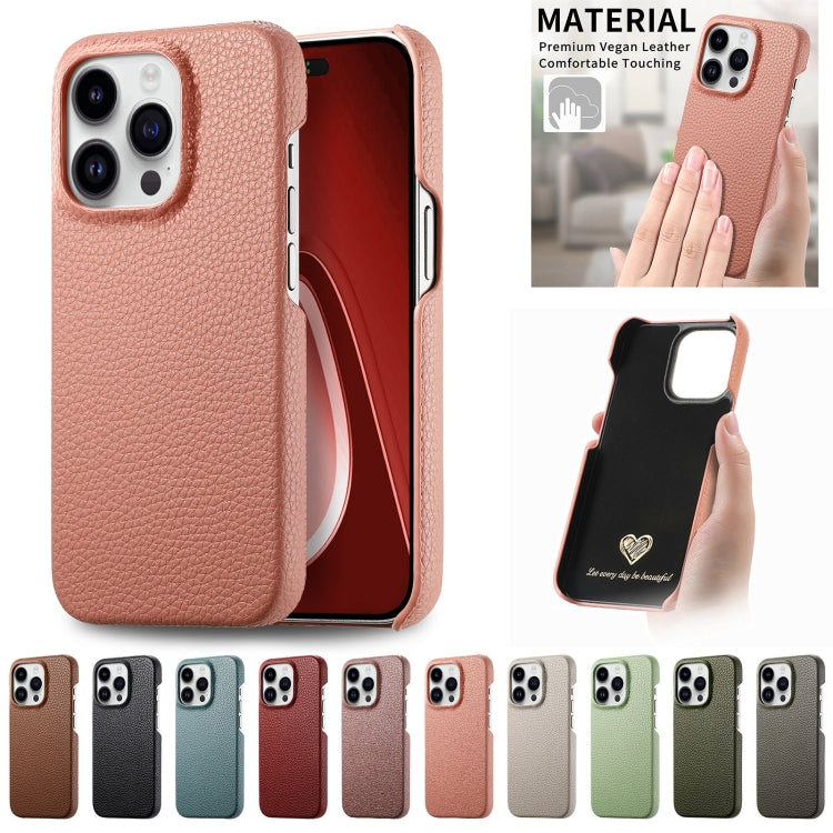 For iPhone 15 Pro Max Litchi Oil Edge Leather Back Phone Case(Pink) - iPhone 15 Pro Max Cases by buy2fix | Online Shopping UK | buy2fix