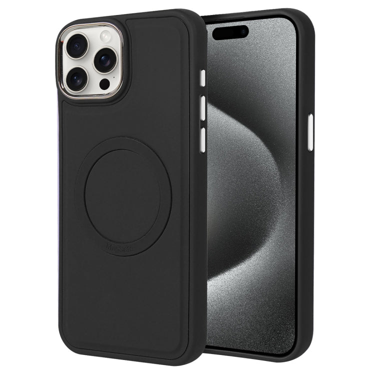 For iPhone 15 Pro Max Imitation Liquid Skin Feel Plating Magsafe Phone Case(Black) - iPhone 15 Pro Max Cases by buy2fix | Online Shopping UK | buy2fix