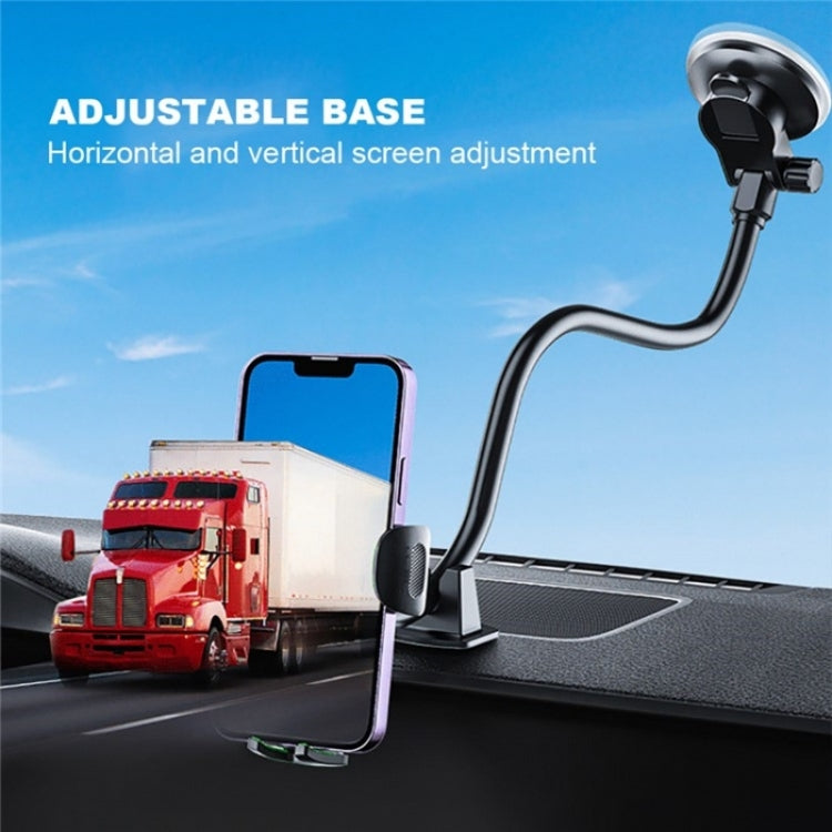 X034 Universal Truck Bus Dashboard Flexible Adjustable Windshield Suction Cup Car Phone Holder(Black) - Car Holders by buy2fix | Online Shopping UK | buy2fix