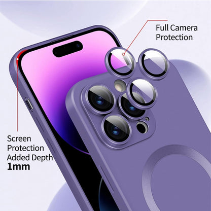 For iPhone 15 Pro Max ENKAY MagSafe Matte TPU Phone Case with Lens Film & Screen Glass Film(Dark Grey) - iPhone 15 Pro Max Cases by ENKAY | Online Shopping UK | buy2fix