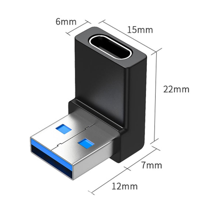 ENKAY 90 Degree Right Angle USB 3.0 Male to Type-C Female Adapter Converter - Cable & Adapters by ENKAY | Online Shopping UK | buy2fix