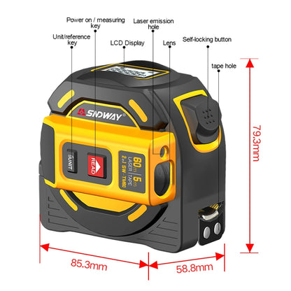 SNDWAY SW-TM40 40m Digital Range Finder Laser Distance Meter Tape Multi-function Self-Locking Hand Tool Device - Laser Rangefinder by SNDWAY | Online Shopping UK | buy2fix