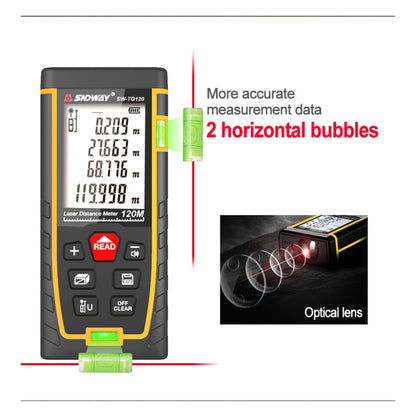 SNDWAY Double Horizontal bubble Rangefinder Laser Distance Meter Range Hand Tool Device SW-TG120 - Consumer Electronics by SNDWAY | Online Shopping UK | buy2fix