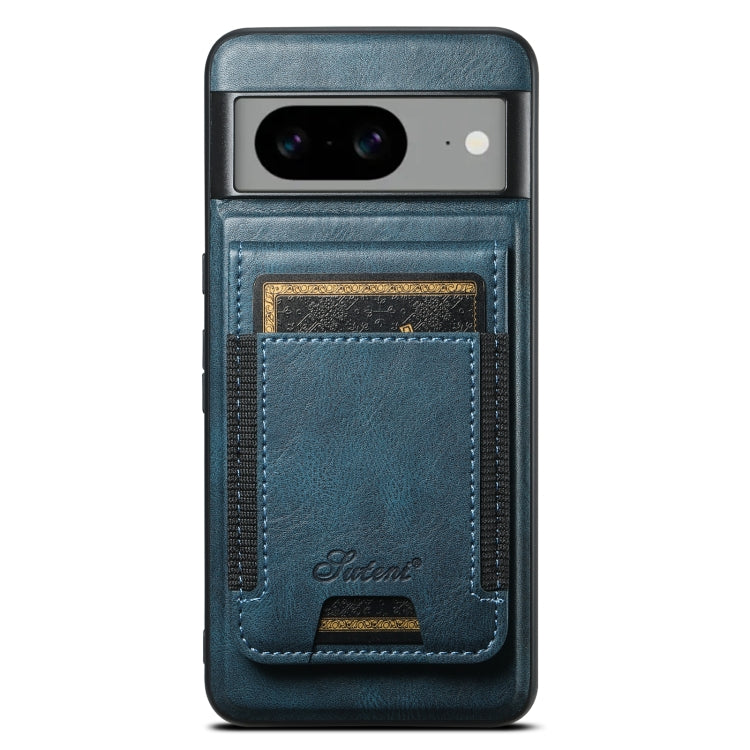 For Google Pixel 7 Suteni H17 Oil Eax Leather Detachable Wallet Phone Case(Blue) - Google Cases by Suteni | Online Shopping UK | buy2fix