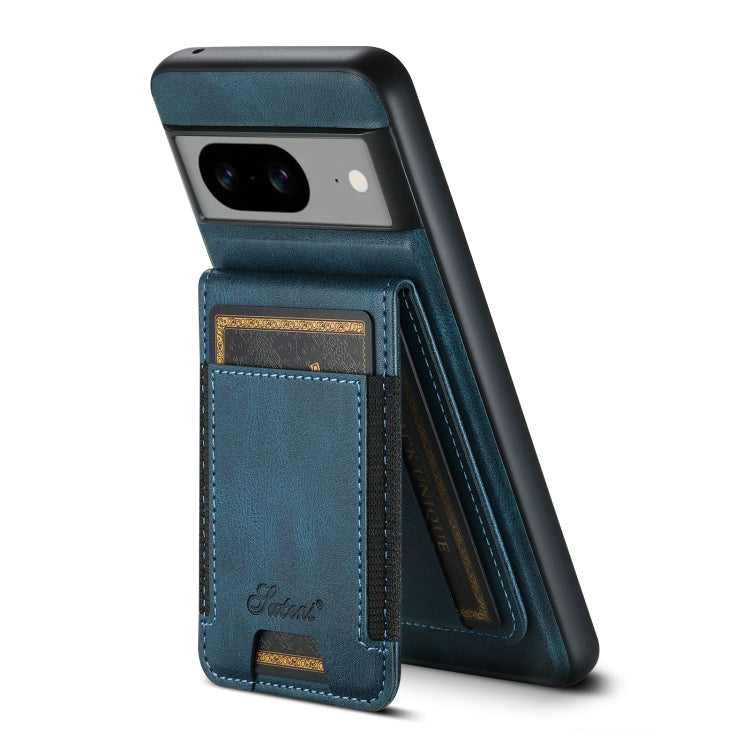 For Google Pixel 7 Suteni H17 Oil Eax Leather Detachable Wallet Phone Case(Blue) - Google Cases by Suteni | Online Shopping UK | buy2fix