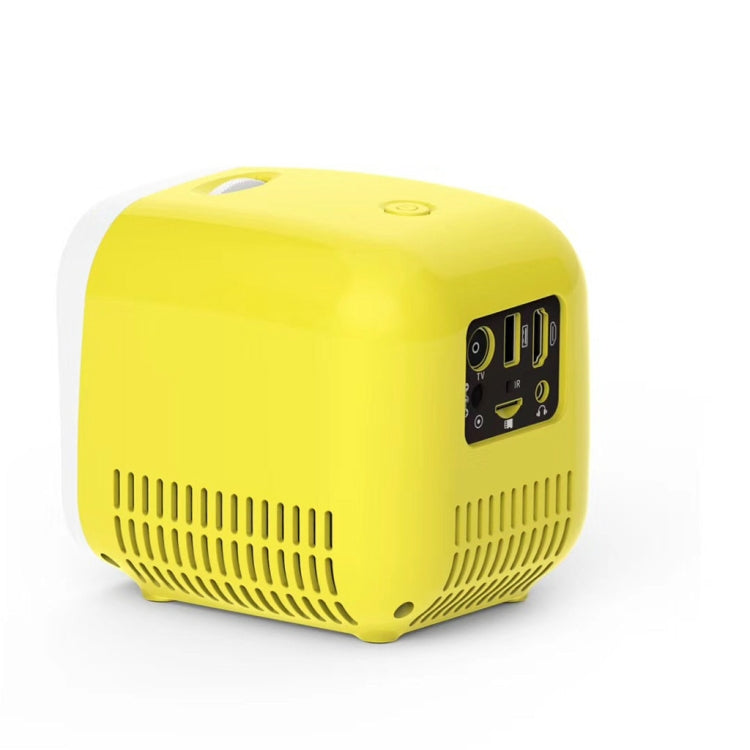 L1 Children Projector Mini LED Portable Home Speaker Projector, UK Plug(Yellow) - Consumer Electronics by buy2fix | Online Shopping UK | buy2fix