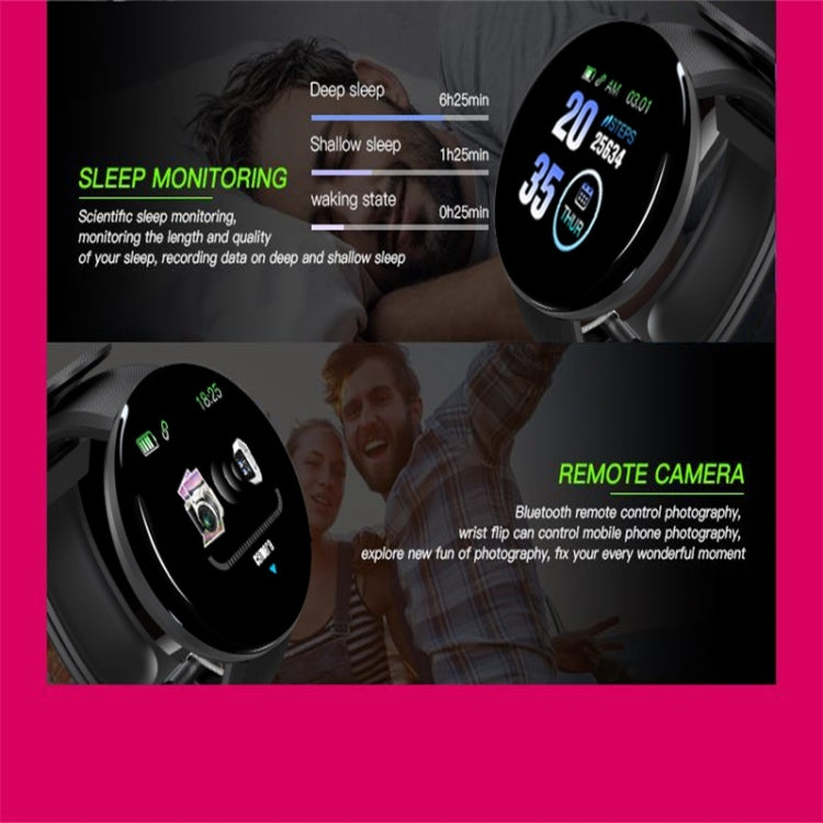 D18 1.3inch TFT Color Screen Smart Watch IP65 Waterproof,Support Call Reminder /Heart Rate Monitoring/Blood Pressure Monitoring/Sleep Monitoring(Purple) - Smart Wear by buy2fix | Online Shopping UK | buy2fix