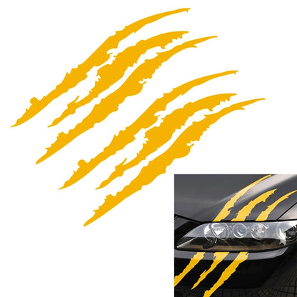 2 PCS Reflective Car Sticker Monster Scratch Stripe Claw Marks Car Auto Headlight Decoration Vinyl Decal Car Stickers, Size:40X12cm (Yellow) - In Car by buy2fix | Online Shopping UK | buy2fix