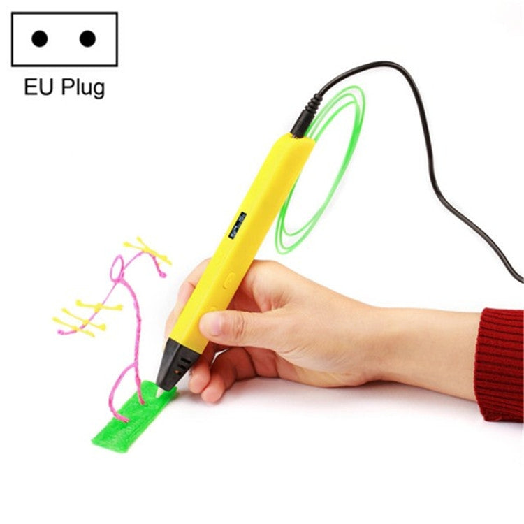 RP800A Childrens Educational Toys 3D Printing Pen, Plug Type:EU Plug(Yellow) - Consumer Electronics by buy2fix | Online Shopping UK | buy2fix