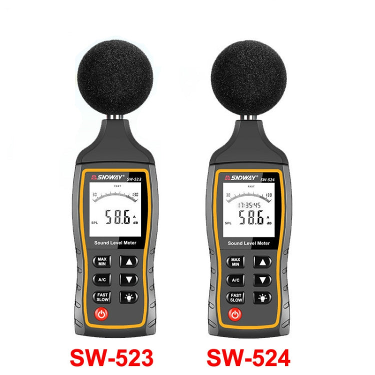 SNDWAY Handheld High Precision Noise Decibel Meter, Model:SW524(Storage+USB Communication) - Light & Sound Meter by SNDWAY | Online Shopping UK | buy2fix