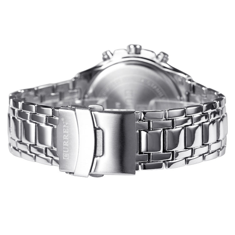CURREN 8023 Men Stainless Steel Analog Sport Quartz Watch(Black case black face) - Metal Strap Watches by CURREN | Online Shopping UK | buy2fix