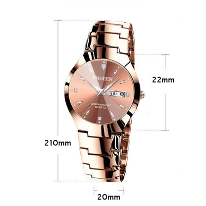 FNGEEN 5808 Women Fashion Steel Strap Quartz Watch Couple Watch(Black Steel Black Surface) - Couple Watches by FNGEEN | Online Shopping UK | buy2fix