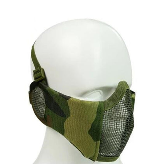 WoSporT Half Face Metal Net Field  Ear Protection Outdoor Cycling Steel Mask(Jungle Camouflage) - Protective Helmet & Masks by buy2fix | Online Shopping UK | buy2fix