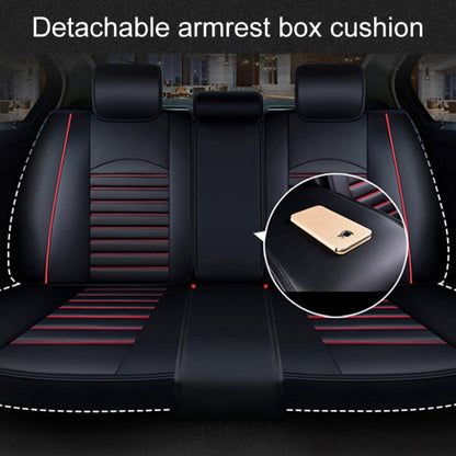 Universal PU Leather Car Seat Cover Black Red Deluxe - Seat Accessories by buy2fix | Online Shopping UK | buy2fix