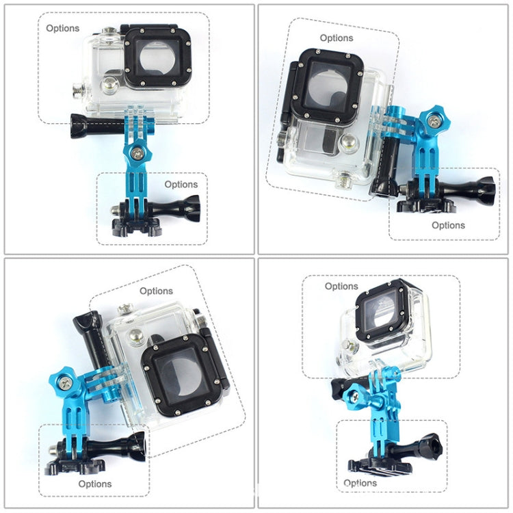 Action Camera Universal Aluminum Alloy Three-way Adjustment Arm 360 Degree Adapter(Blue) - DJI & GoPro Accessories by buy2fix | Online Shopping UK | buy2fix