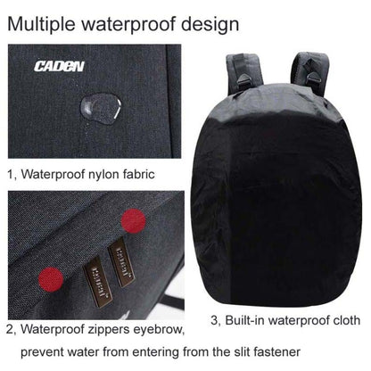 CADeN USB SLR Camera Bag Professional  Waterproof Portable Unisex Camera Bag - Backpack by CADeN | Online Shopping UK | buy2fix