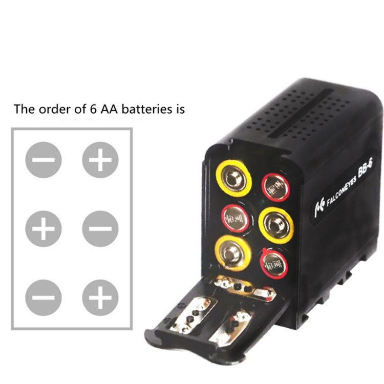 BB-6 AA Battery Box To F970 Box Universal Battery Box for LED Camera Light Fill Light - Consumer Electronics by buy2fix | Online Shopping UK | buy2fix