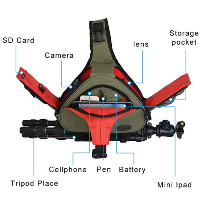 CADeN K1 DSLR Camera Shoulder Waterproof Bag with Rain Cover(Army Green) - Camera Accessories by CADeN | Online Shopping UK | buy2fix