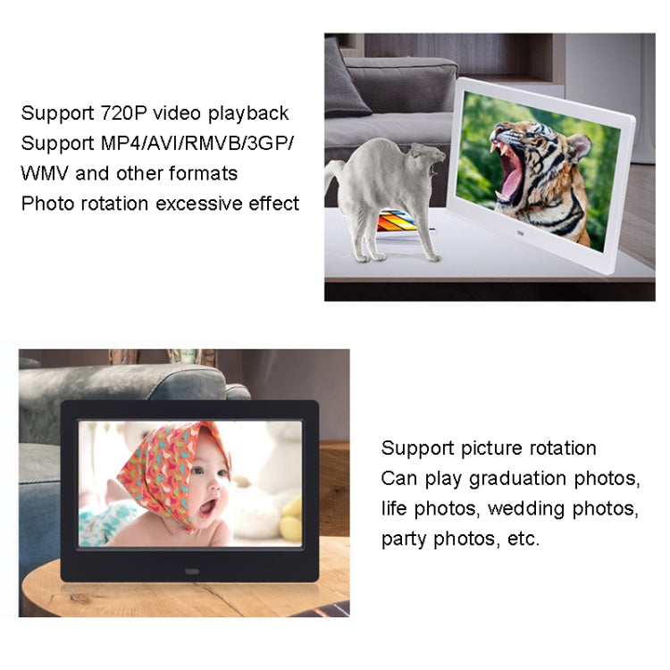 DPF-706-2.4G 7 inch Digital Photo Frame LED Wall Mounted Advertising Machine, Plug:US Plug(White) - 1.5-7.0 inch by buy2fix | Online Shopping UK | buy2fix