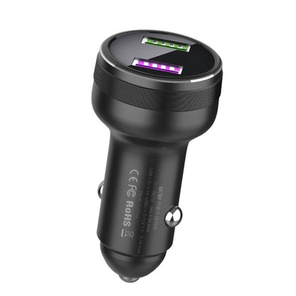 QIAKEY GX789 Dual USB Fast Charge Car Charger(Black) - Car Charger by QIAKEY | Online Shopping UK | buy2fix