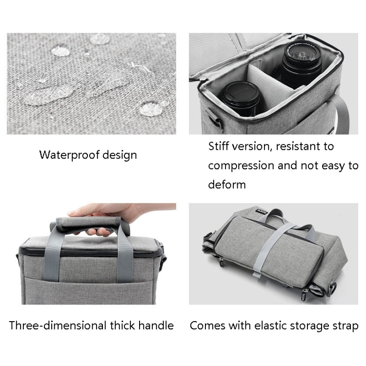 Baona BN-H001 Digital Camera Bag Casual Portable Camera Waterproof Bag, Size:Large(Gray) - Camera Accessories by Baona | Online Shopping UK | buy2fix