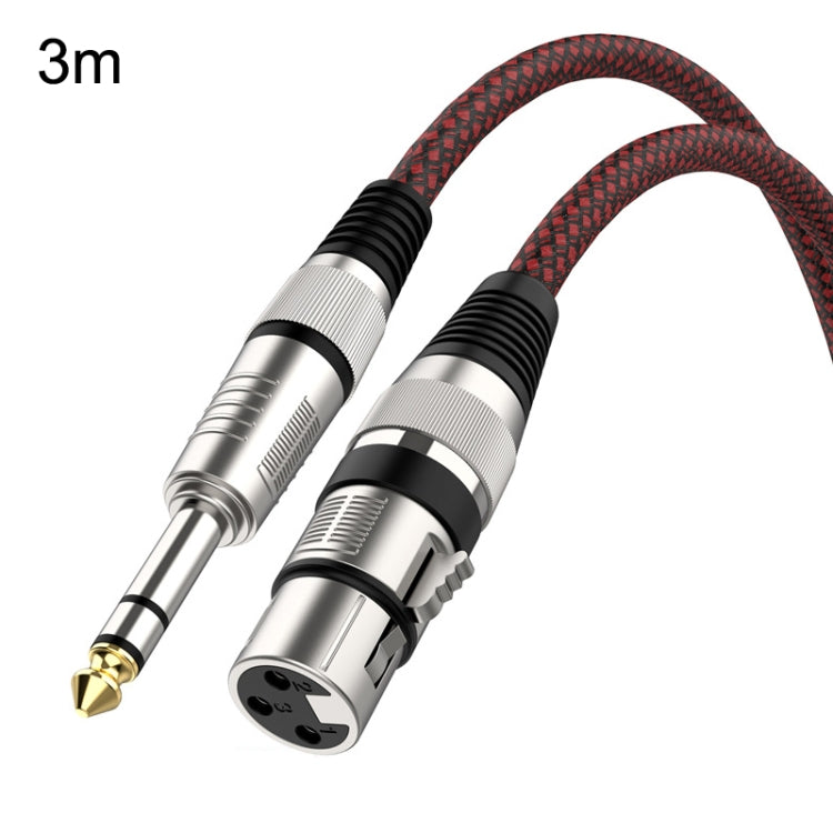 3m Red and Black Net TRS 6.35mm Male To Caron Female Microphone XLR Balance Cable -  by buy2fix | Online Shopping UK | buy2fix