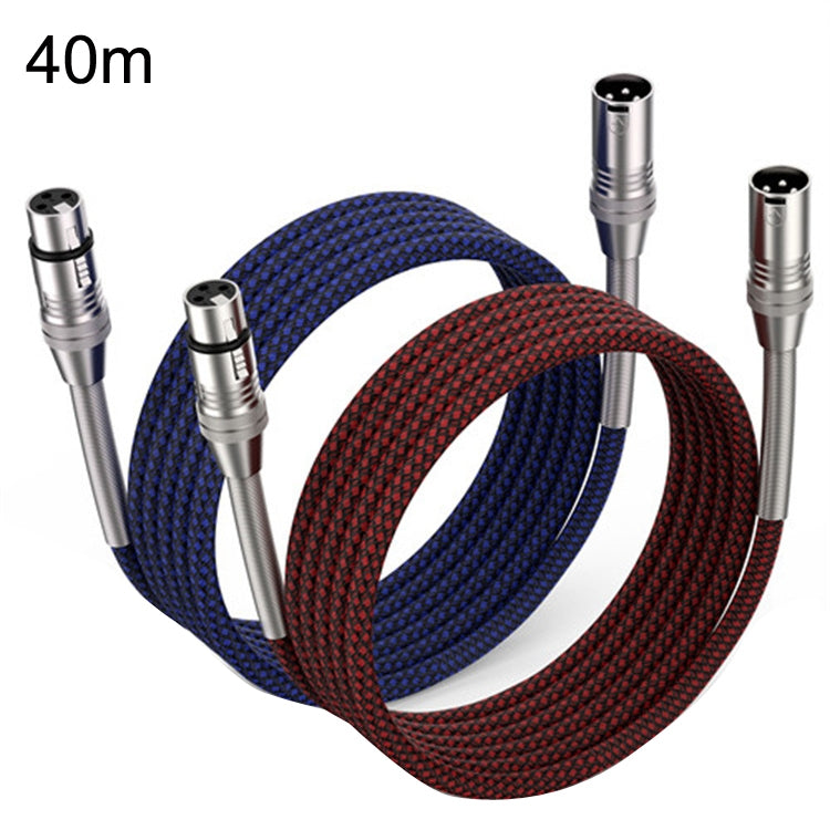 2pcs LHD010 Caron Male To Female XLR Dual Card Microphone Cable Audio Cable 40m(Red + Blue) - Consumer Electronics by buy2fix | Online Shopping UK | buy2fix