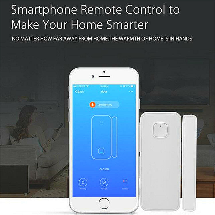 WDS02 Wireless WiFi Alarm Door and Window Sensor Detection Smart Home Security Door Magnetic Switch System(White) - Security by buy2fix | Online Shopping UK | buy2fix