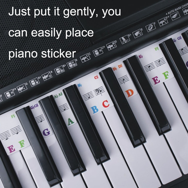 Children Beginner Piano Keyboard Color Stickers Musical Instrument Accessories, Style: Piano Keys 61 keys - Keyboard Instruments by buy2fix | Online Shopping UK | buy2fix