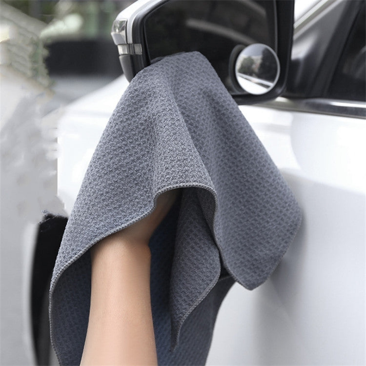 Pineapple Lattice Microfiber Lint-free Absorbent Honeycomb Car Washing Towel, Size:40x40cm(Gray) - Car washing supplies by buy2fix | Online Shopping UK | buy2fix