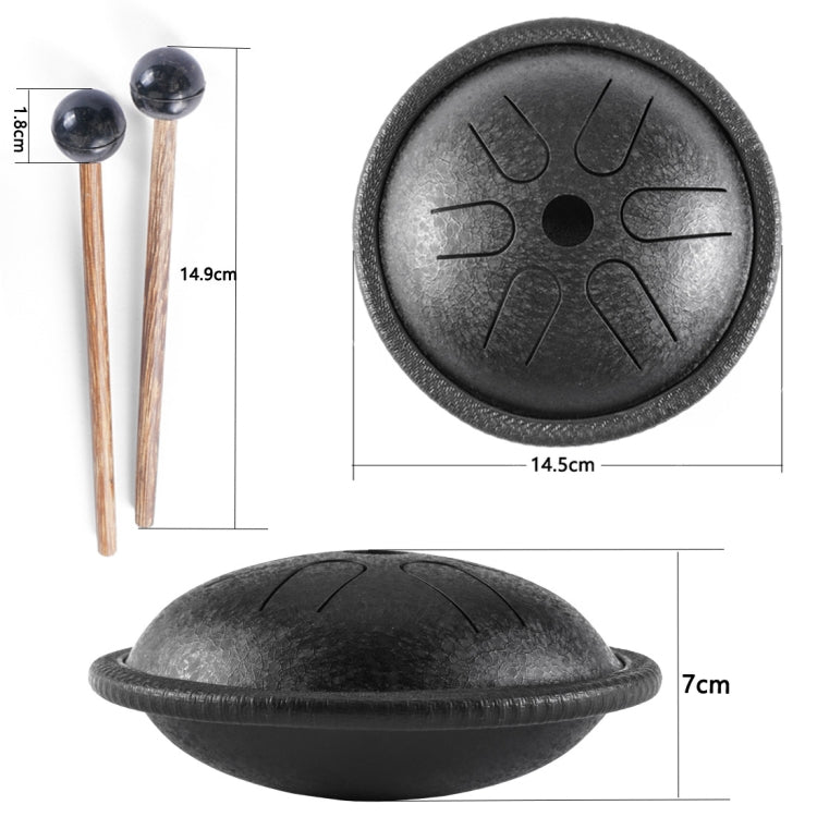 5.5 Inch Pocket Drum Ethereal Hand Drumming Leisure Travel Percussion Instrument(Obsidian) - Percussion Instruments by buy2fix | Online Shopping UK | buy2fix