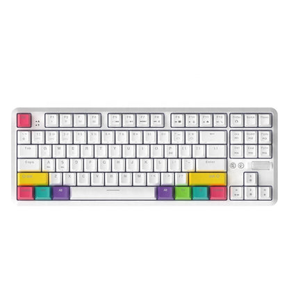 Ajazz K870T 87-keys Wired Bluetooth + Type-C Rechargeable Mechanical Keyboard  Mini RGB Backlit Keyboard, Cable Length: 1.6m(Green Shaft) - Wired Keyboard by Ajazz | Online Shopping UK | buy2fix